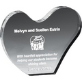 Clear Heart Acrylic Paper Weight (5 1/8"x 4 1/4"x 3/4") (Screen Printed)